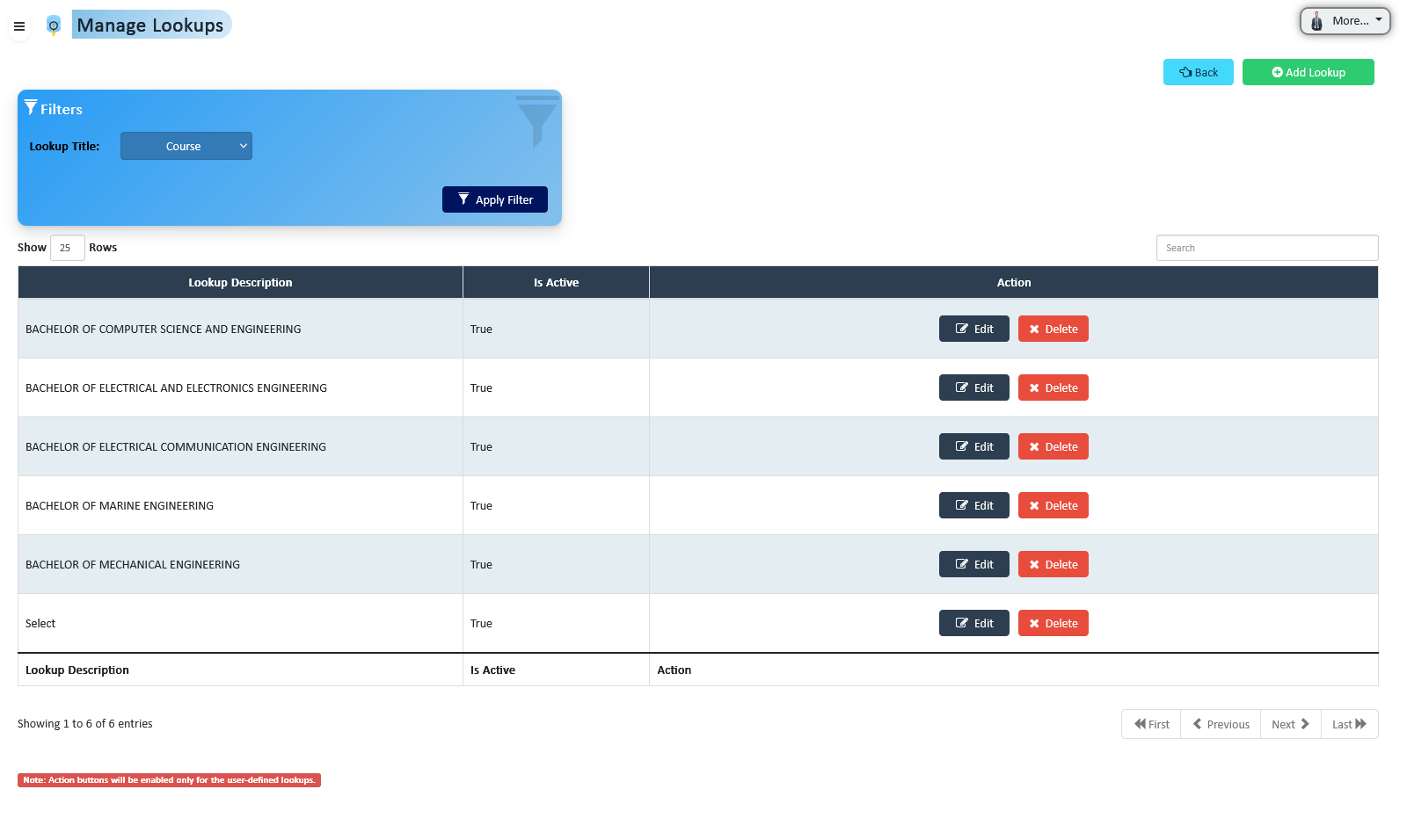 Lookup Management