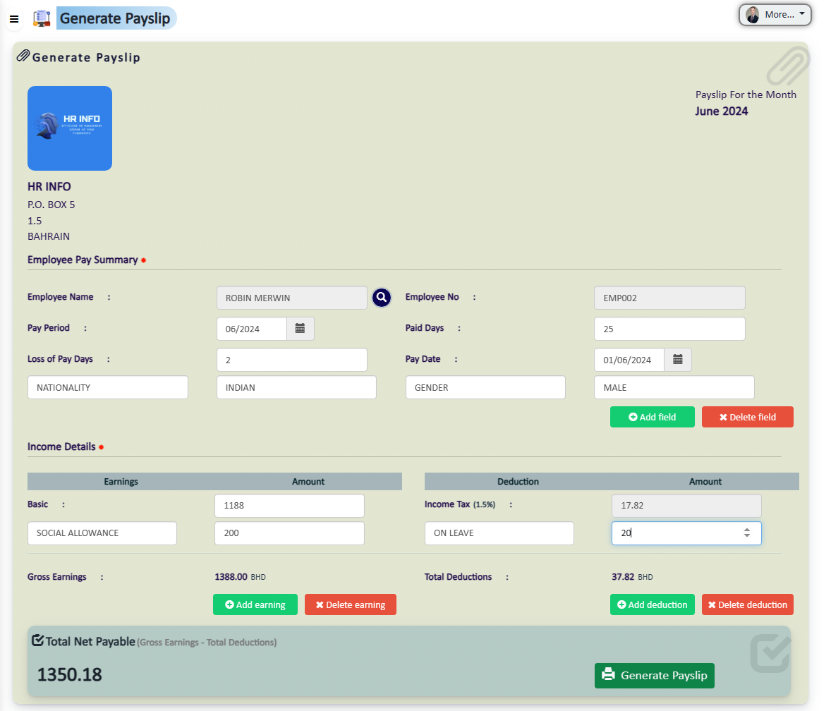 Payslip Generator
